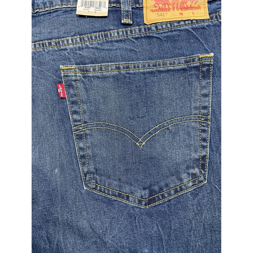 Levis 541 Athletic Taper Jeans Mens 44x29 Big & Tall Blue Stretch Denim New